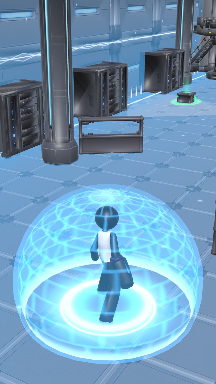 Volt inside a glowing dome shield