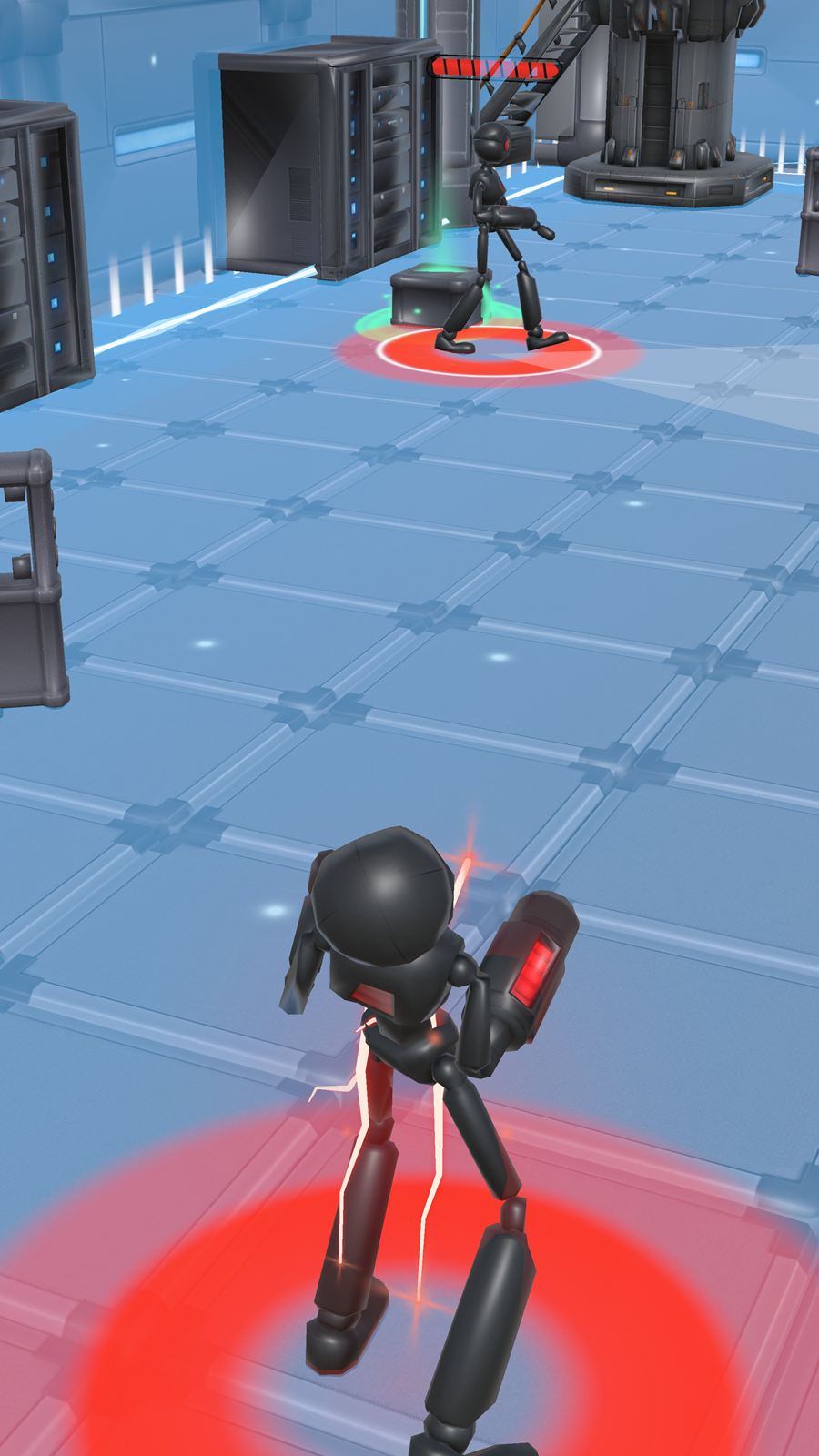 A grunt bot shocked and going down